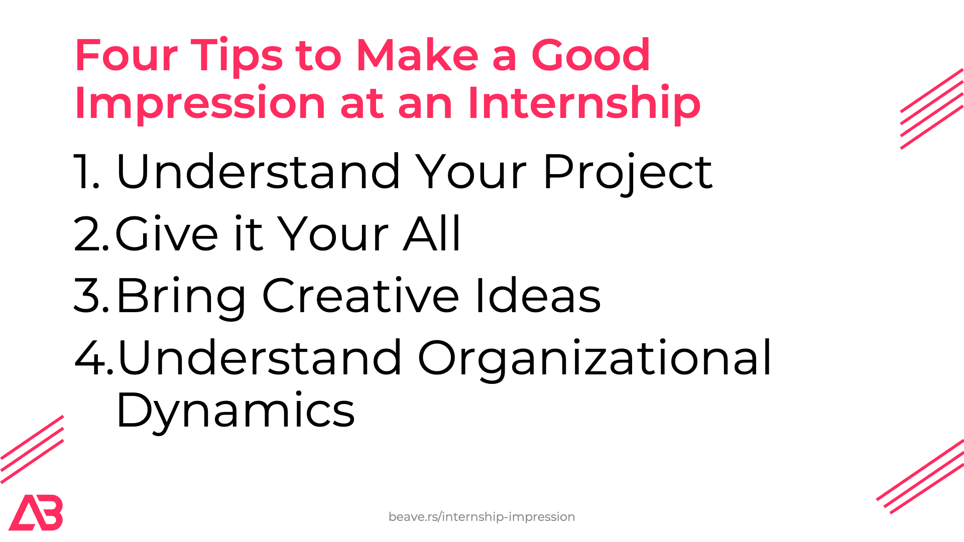 Four Tips to Make a Good Impression at an Internship